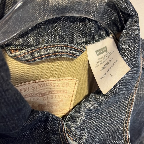 Levi’s Slime Trucker Jacket L White Tab - Picture 3 of 4